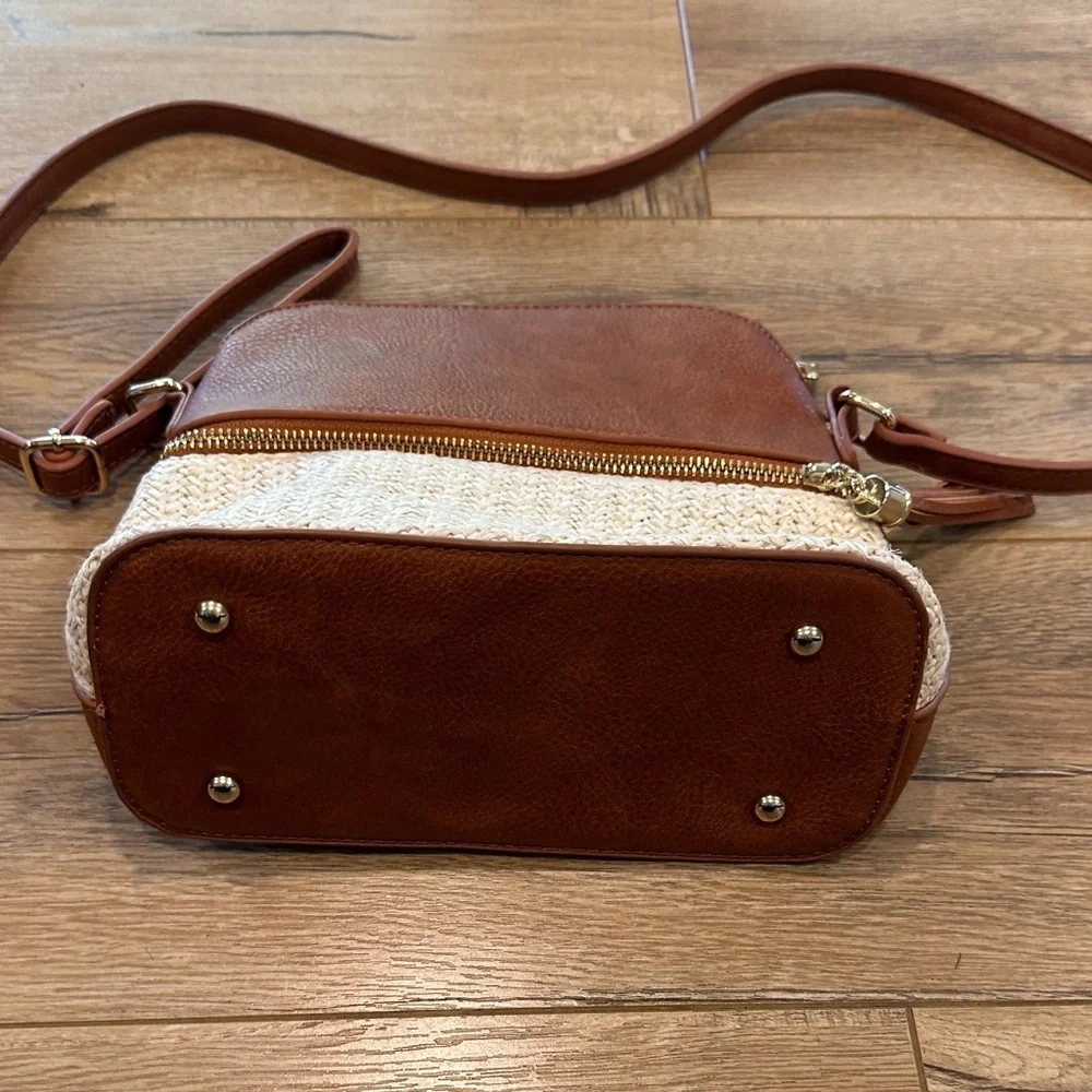 Brown and Tan Women's Crossbody Bag - Picture 4 of 8